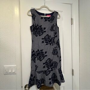 Elegant Black and White Floral Dress